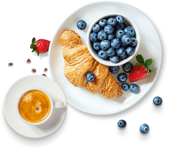 plates with blueberry